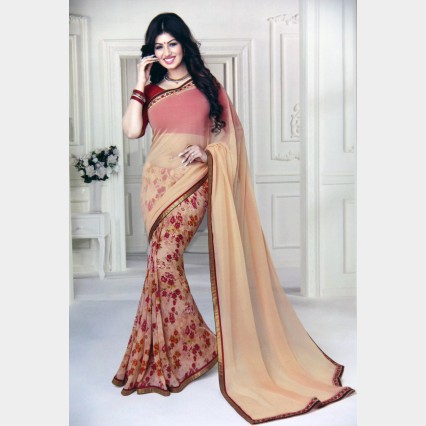 Vinay’s Soft Printed Georgette Sharee with all over rhine stone